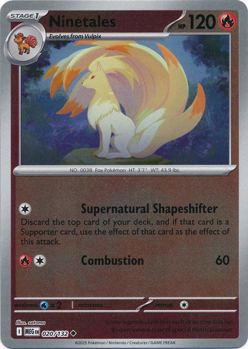 Ninetales [Reverse Holo] #020/132 - Mega Evolution