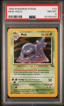 Muk [Holo] #13/62 - Fossil [PSA SLAB 8]