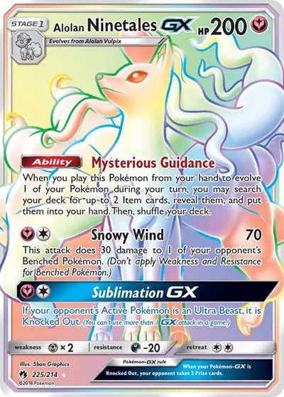 Alolan Ninetales GX [Secret Rare] #225/214 - Lost Thunder