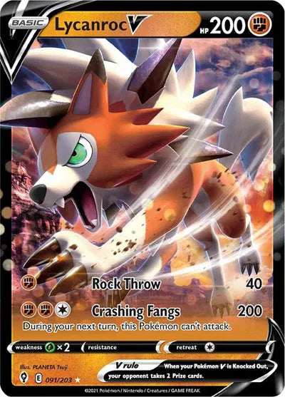 Lycanroc V [Ultra Rare] 091/203 - Evolving Skies