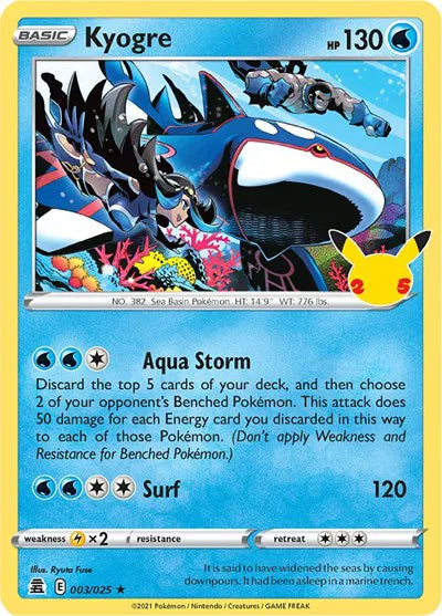 Kyogre [PSA 9 Slab] 003/025 - Celebrations