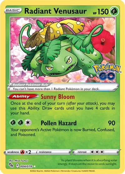 Radiant Venusaur [Radiant Rare] 004/078 - Pokemon Go