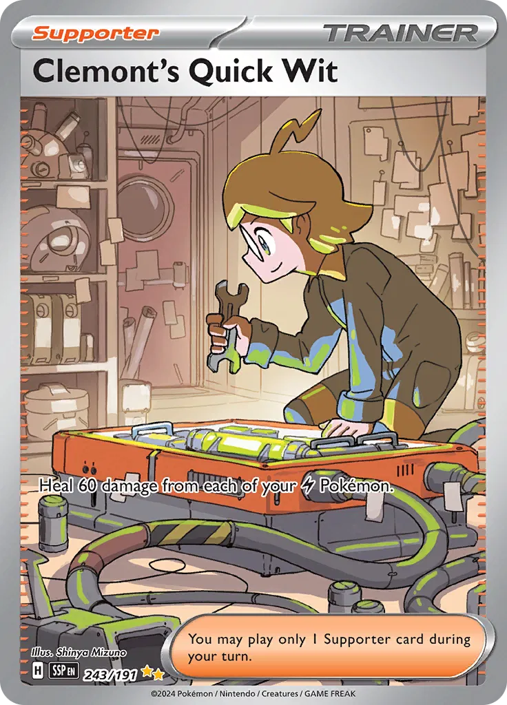 Clemont's Quick Wit [Special Illustration Rare] SSP 243/191 - Surging Sparks