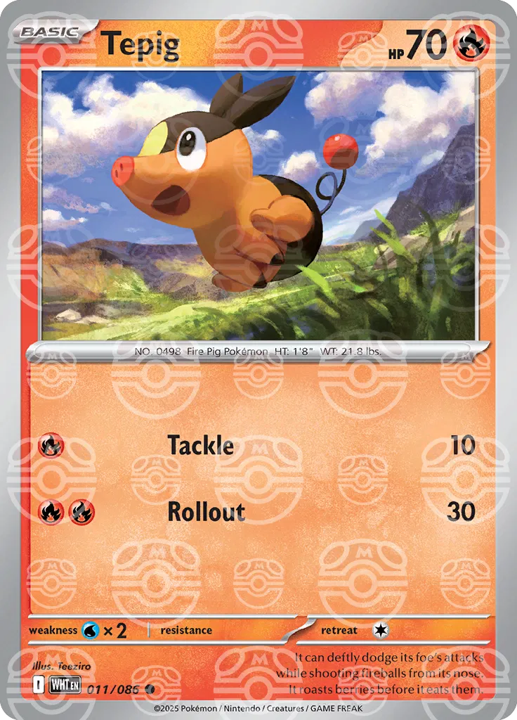 Tepig [Master Ball Pattern] WHT #011/086 - White Flare