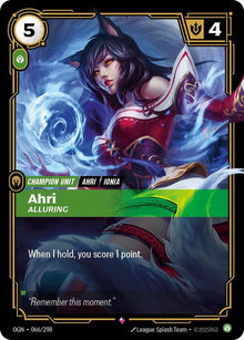 Ahri - Alluring [Rare] OGN #066/298 - Origins