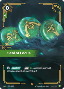 Seal of Focus [Epic] OGN 081/298 - Riftbound Origins