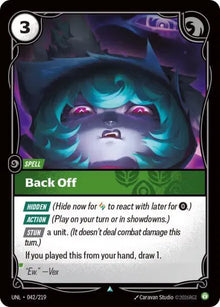 Back Off [Holo Foil Uncommon] UNL #042/219 - Unleashed