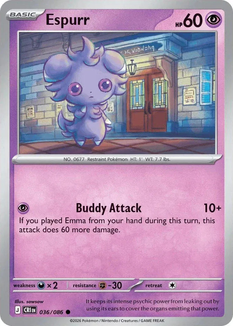 Espurr [Reverse Holo] CRI 036/086 - Chaos Rising