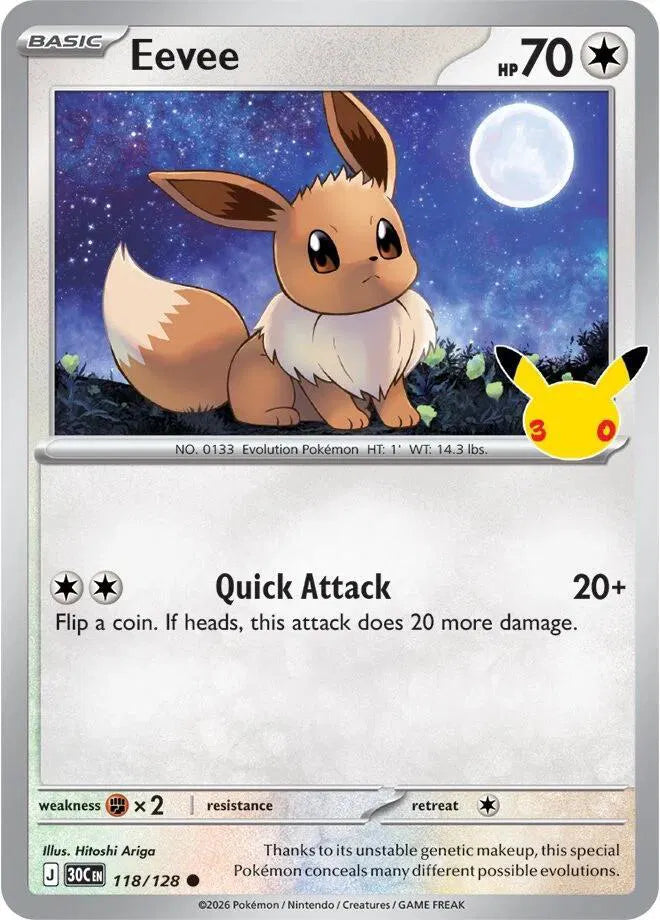 Eevee [Holo] 118/128 - 30th Celebration