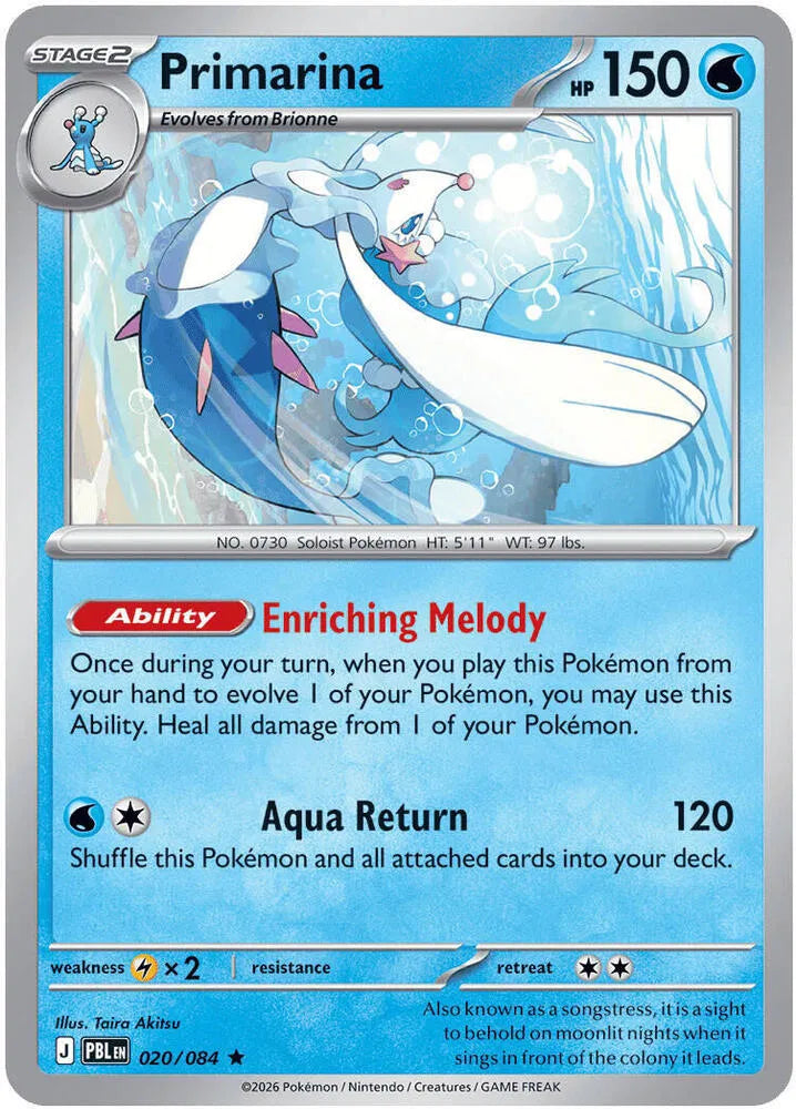 Primarina [Holo Rare] #020/084 - Pitch Black