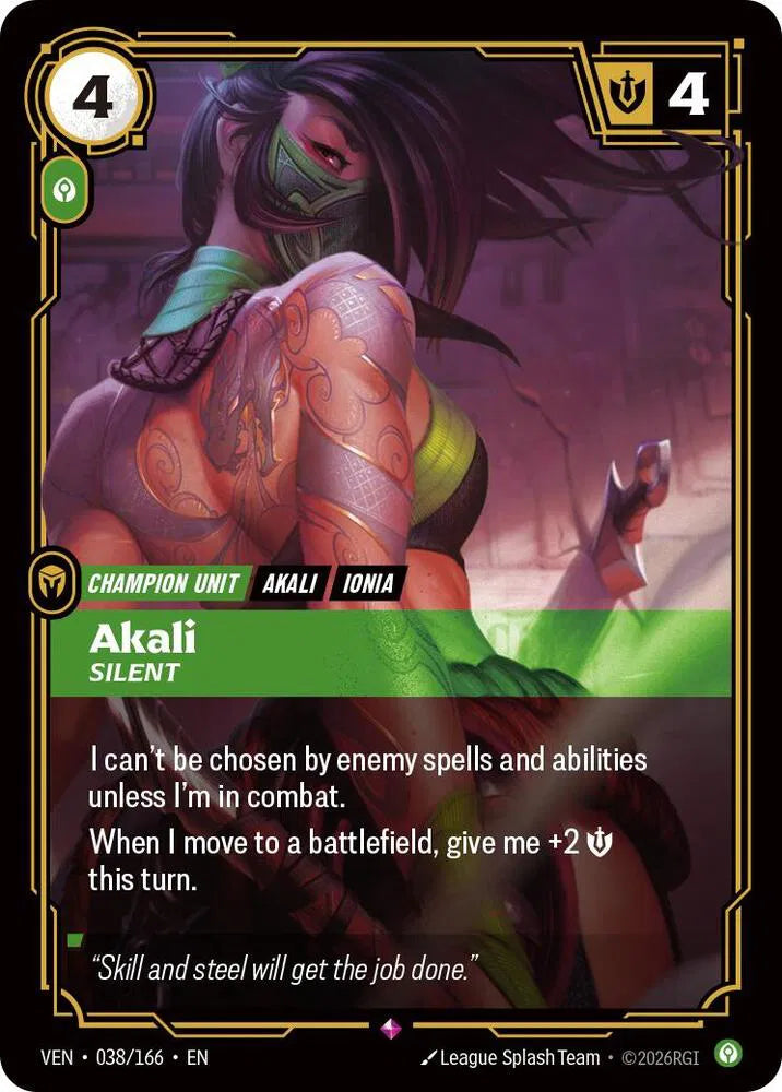 Akali, Silent [Rare] #038/166 - Vendetta