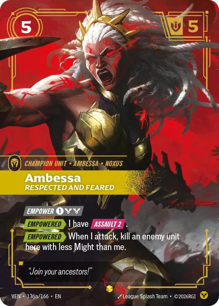 Ambessa, Respected and Feared [Alternate Art] VEN 136a/166 - Riftbound Vendetta
