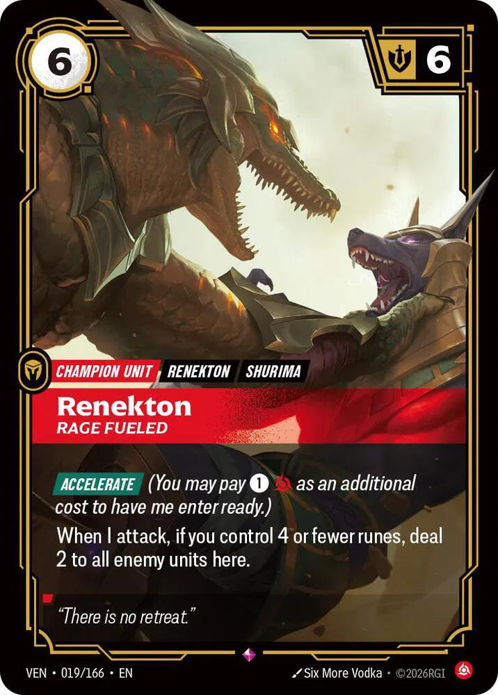 Renekton, Rage Fueled [Rare] #019/166 - Vendetta