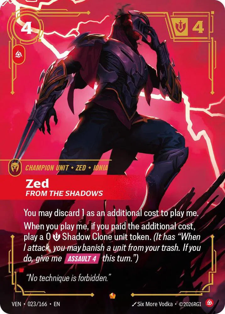 Zed, From the Shadows [Epic] VEN 023/166 - Vendetta