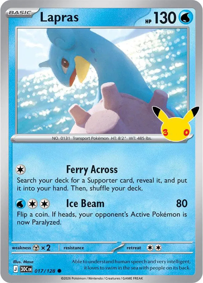Lapras [Holo] 30C 017/128 - 30th Celebration