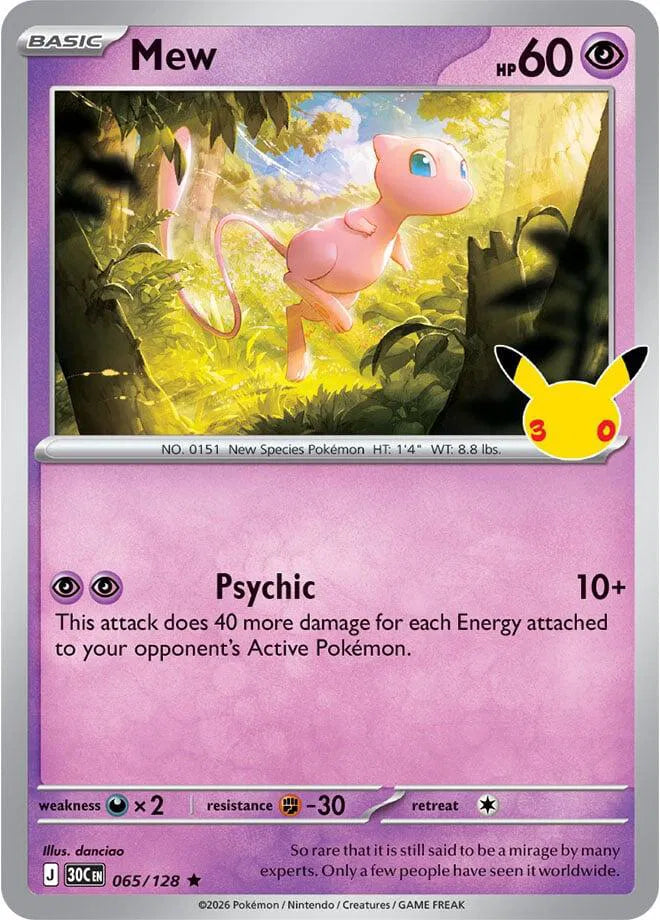 Mew [Holo Rare] 065/128 - 30th Celebration