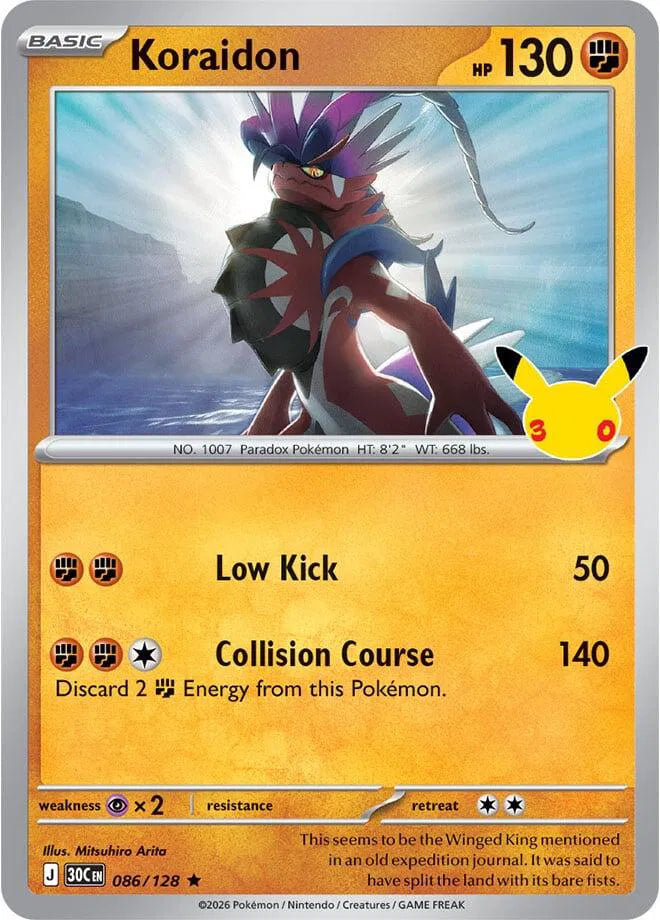 Koraidon [Holo Rare] 30C 086/128 - 30th Celebration