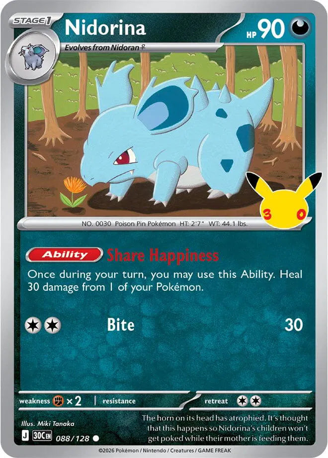 Nidorina [Holo] 30C 088/128 - 30th Celebration