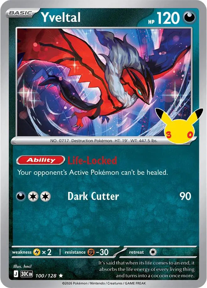 Yveltal [Holo Rare] 30C 100/128 - 30th Celebration