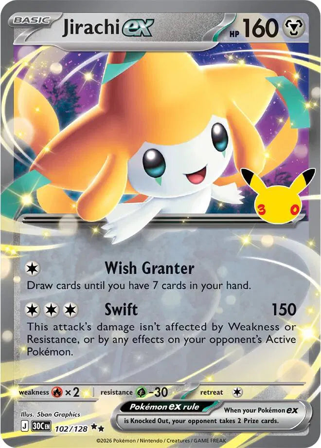 Jirachi ex [Double Rare] 30C 102/128 - 30th Celebration