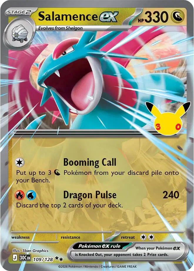 Salamence ex [Double Rare] 30C 109/128 -  30th Celebration