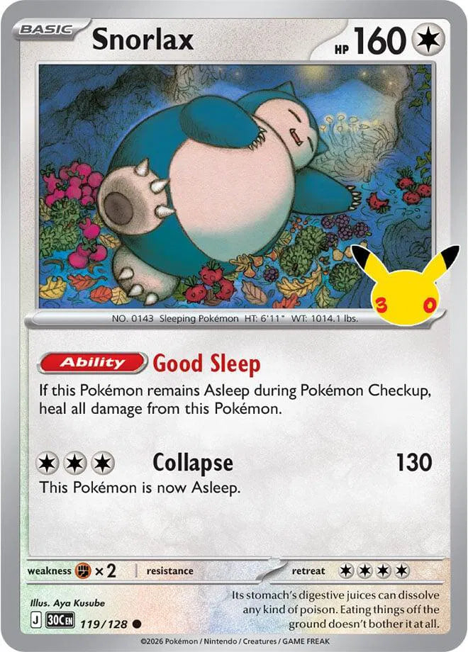 Snorlax [Holo] 119/128 - 30th Celebration
