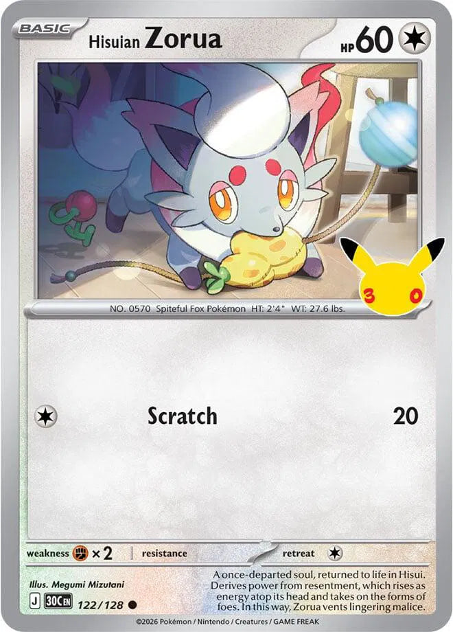 Hisuian Zorua [Holo] 30C 122/128 - 30th Celebration