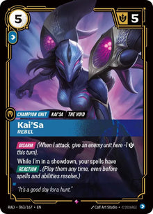 Kai'Sa, Rebel [Rare] #063/167 - Radiance