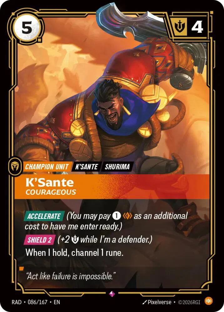 K'Sante, Courageous [Rare] #086/167 - Radiance