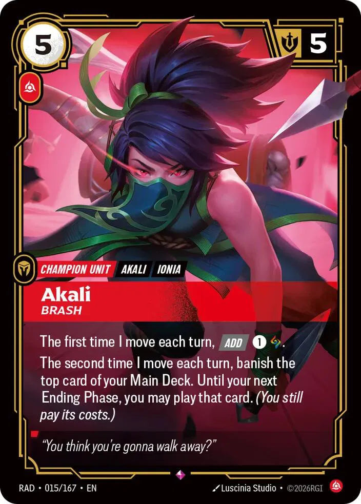 Akali, Brash [Rare] #015/167 - Radiance